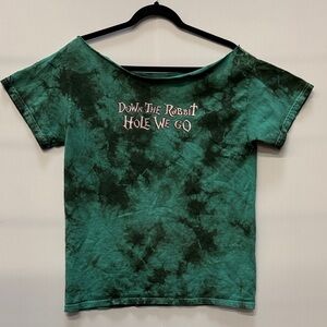 Down The Rabbit Hole Green Tie-Dye Women's distressed and altered